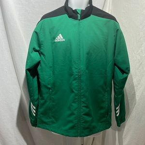 Adidas Full Zip Warm-up Jacket, Green, Mens size L